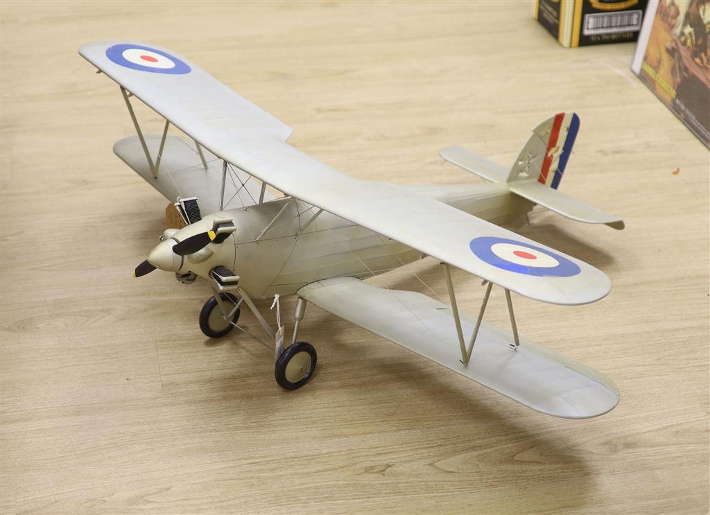A large scale model of a Hawker Tomtit by Veron, wingspan 132cm
